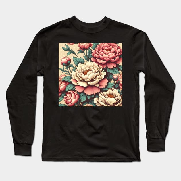 Peonies Long Sleeve T-Shirt by Jenni Arts